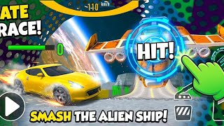 Extreme Space Car Challenge! 🚀 Yellow Car vs Giant Spaceship | Fun Station Toys