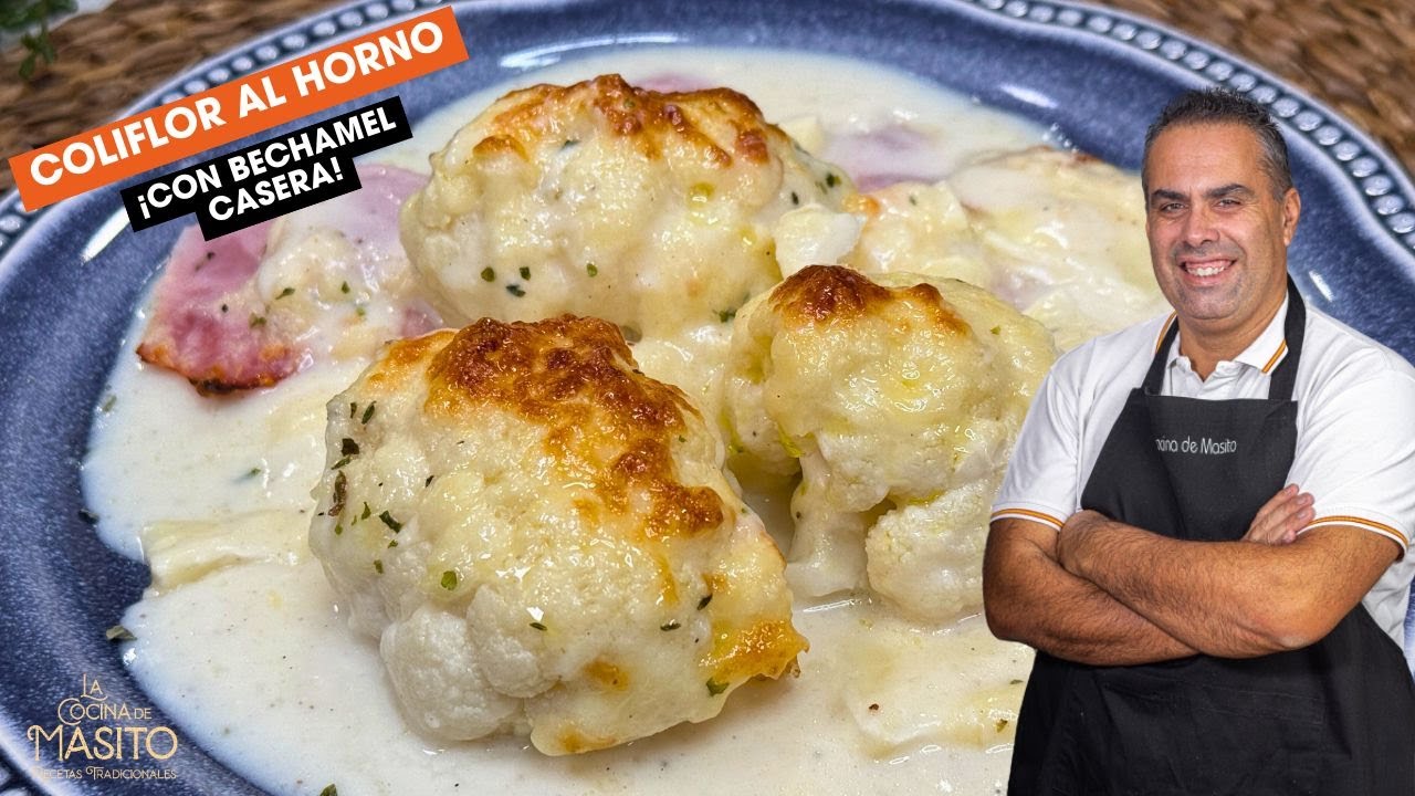 Coliflor al horno con salsa bechamel casera