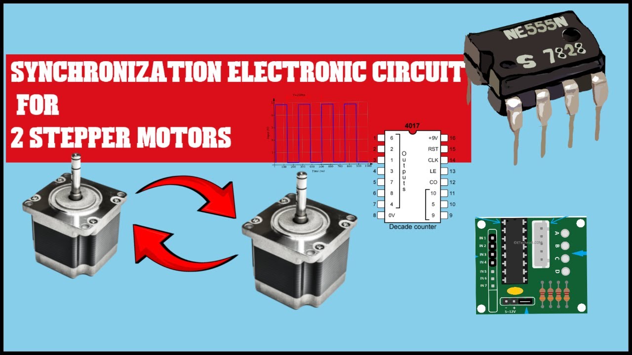 how to use timer555 & 4017IC to synchronize 2 stepper motors ...