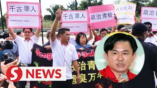Angry crowd gather outside Tronoh rep Paul Yong's service centre screenshot 1