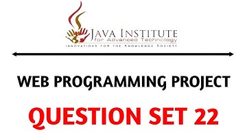 Question Set 22 | Web Programming | Java Institute