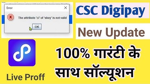 The attribute ci of skye is not valid error solution | the attribute ci of skye is not valid digipay