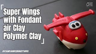 How to make Super Wings Jett Jett Doll with Fondant / polymer Clay / Air Clay #superwings #clay