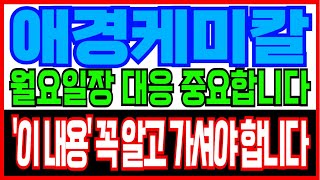 [애경케미칼 주가전망] 월요일장 대응 중요합니다 &#39;이 내용&#39; 꼭 알고 가셔야 합니다