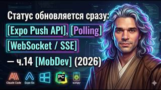 ч.14 MobDev (2026) Expo Push API, Polling, WebSocket / SSE: Статус обновляется сразу.