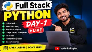 Full Stack Python — Day 1 | LIVE Class | Learn Python From Scratch | Daily 10 PM–11 PM