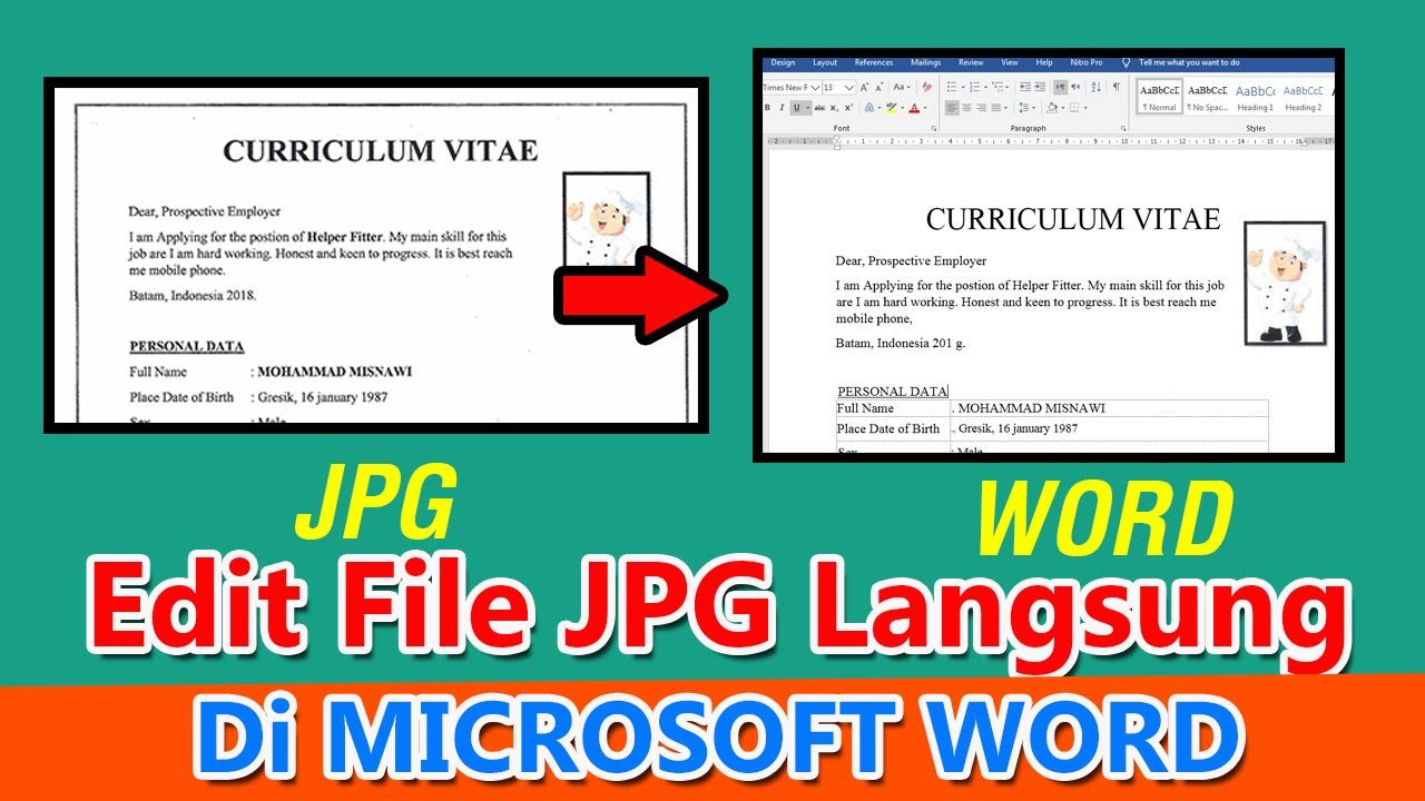 Cara Mengedit File JPG Atau Gambar Langsung Menggungan MS Word