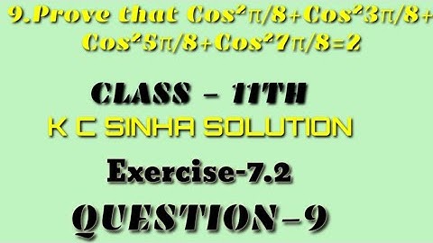 Trigonometric Function class 11th ||K.C Sinha solution ||Exercise-7.2 Question- 9 (i)