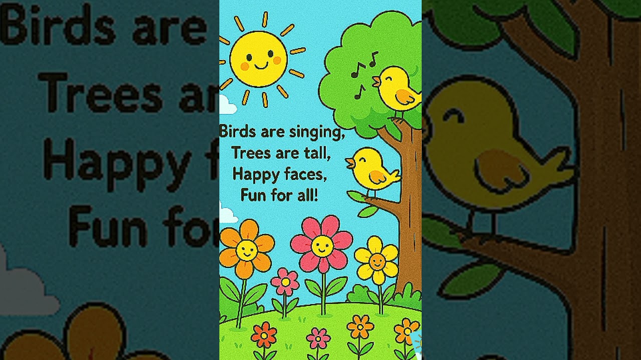 Little Birds Singing – Short Kids Poem & Nursery Rhyme 🐦
