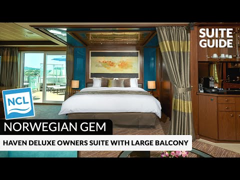 NCL Gem | Haven Deluxe Owner's Suite with Large Balcony Tour & Review 4K | Norwegian Cruise Lines