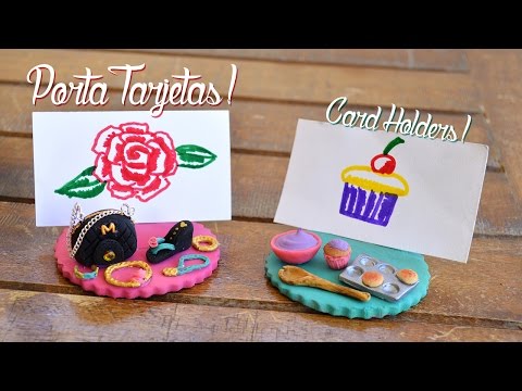 Porta Tarjetas de PORCELANA FRÍA: Bolso, Zapatilla, Joyeria & Cupcakes ♥ Clay Card Holders