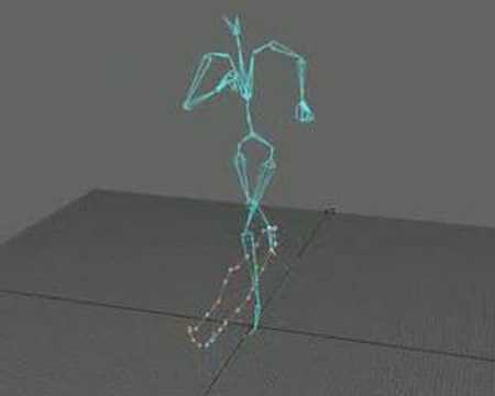 Upright run Motion BVH file in Lightwave