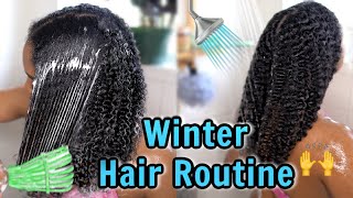 My Natural Hair Routine (not sponsored)|❄️Winter Wash day for Moisturized + Healthy Curly Hair