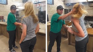 Woman Slaps Man And Man SLAPS BACK