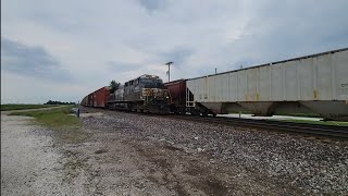 NS 115 and NS 148 meet near Arnold, IL,  on May 13, 2024