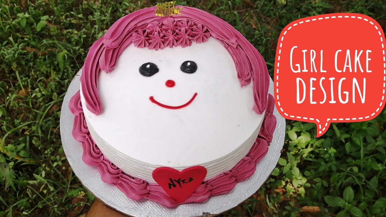 Girl cake design|Girl face cake design|cake decoration|cake design ...