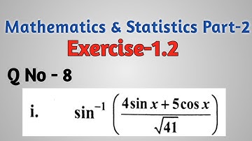 differentiation Exercise 1.2 Question 8  problem 1 mathematics and statistics part 2