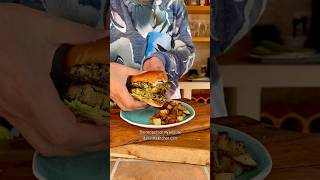 Spinach, Mushroom and Onion, Bean Burger