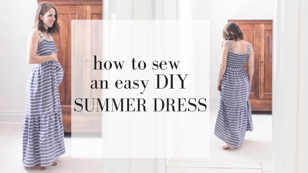 Easy DIY Summer Dress | Shirred Dress Tutorial | How to Shirr with ...