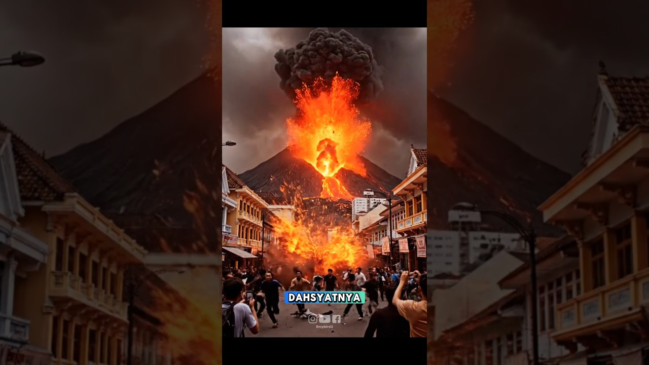 Gunung Merapi Meletus Dahsyat! 🌋🔥 (AI Visualization)
