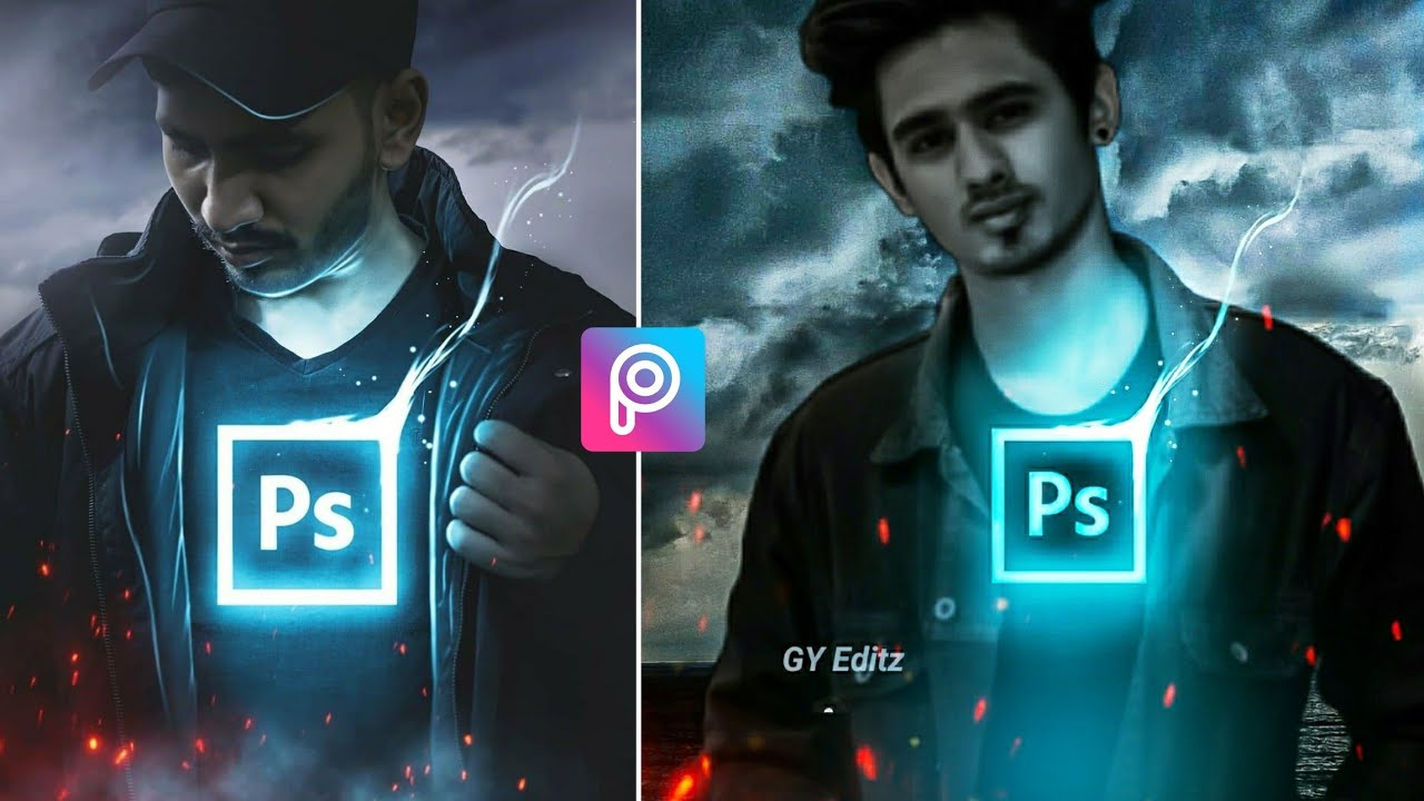 Picsart Neon Glowing PS Icon Photo Editing Tutorial Step By Step In ...