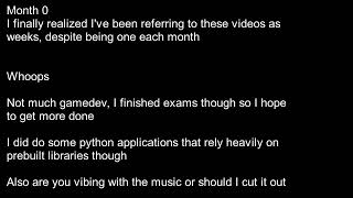 Progress Report || Month 0