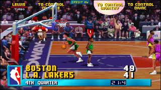 NBA Jam: Boston Celtics Vs. Los Angeles Lakers Arcade Video Game (MAME) It's A Blowout