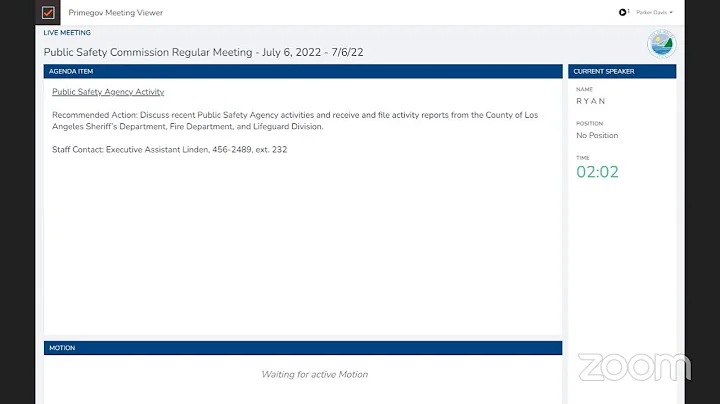 Public Safety Commission Regular Meeting - July 6, 2022