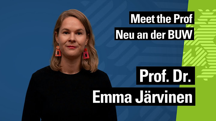 Meet the Prof: Neu an der BUW! /// Prof. Dr. Emma Järvinen
