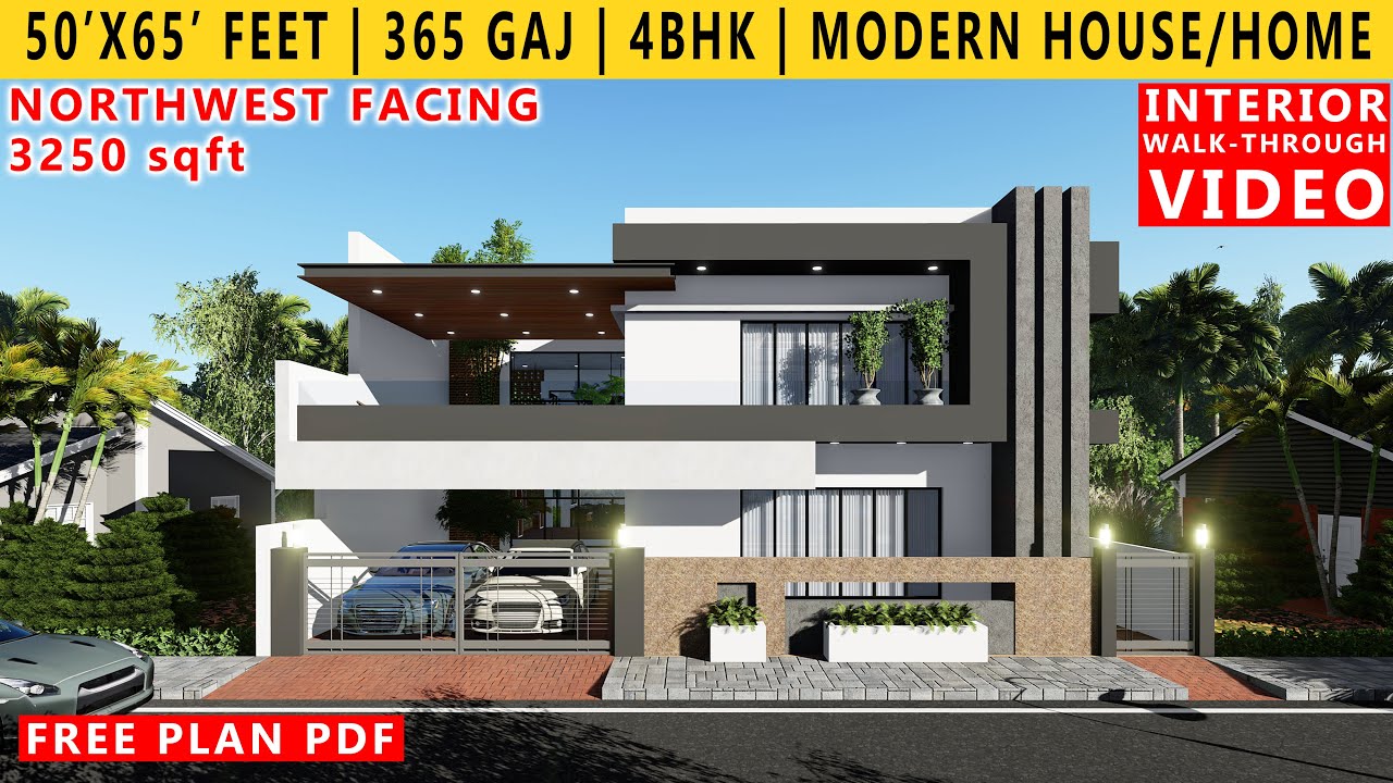 50' x 65' FEET HOUSE PLAN | 4BHK BUNGALOW  | 365 GAJ | 3250 SQUARE FEET HOUSE PLAN | DUPLEX DESIGN