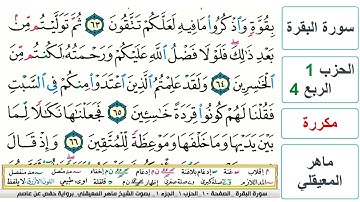 سورة البقرة - الحزب 1- الربع 4 - حفص - ماهر المعيقلي - مكررة