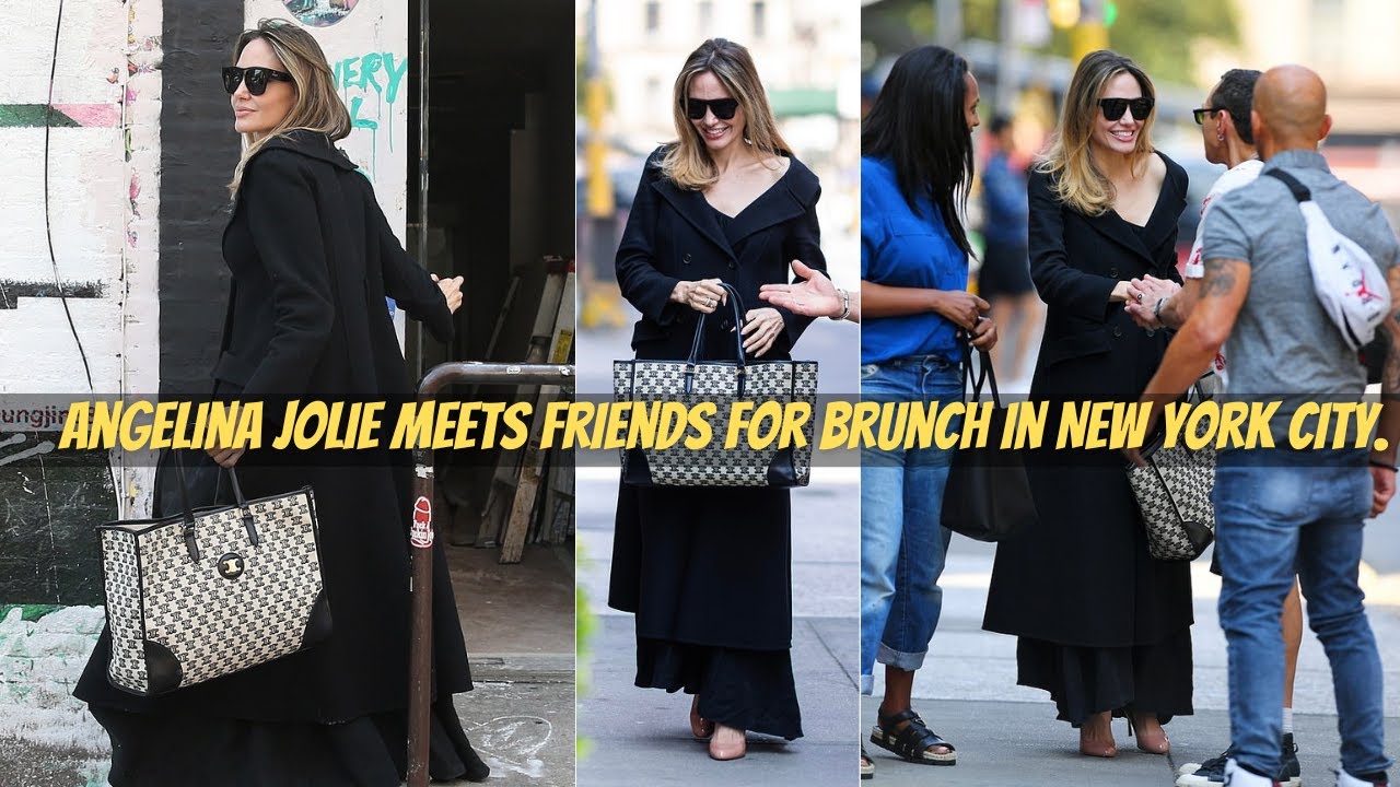 Angelina Jolie Joins Friends for Sunday Brunch in NYC