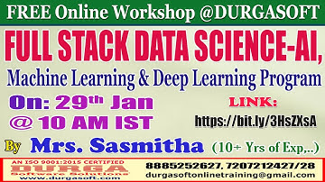 FULL STACK DATA SCIENCE (FREE Workshop) Online Training @ DURGASOFT