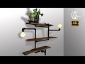 Making an industrial wall shelf. feat. Live edge/Pipe wall shelves DIY/Zelkova live edge wall shelf.
