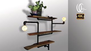 Making an industrial wall shelf. feat. Live edge/Pipe wall shelves DIY/Zelkova live edge wall shelf.