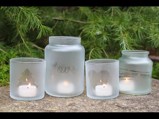 Create Festive Frosted Candle Holders in 2 Easy Steps