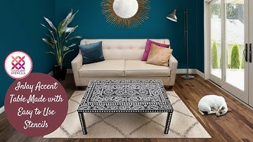 Inlay Accent Table Made with Easy to Use Stencils