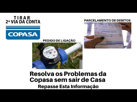 COPASA - Resolva Problemas sem sair de Casa, Parcelamentos, segundas vias e religações