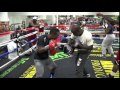 Former world champ Joseph Agbeko padwork with Kofi Jantuah