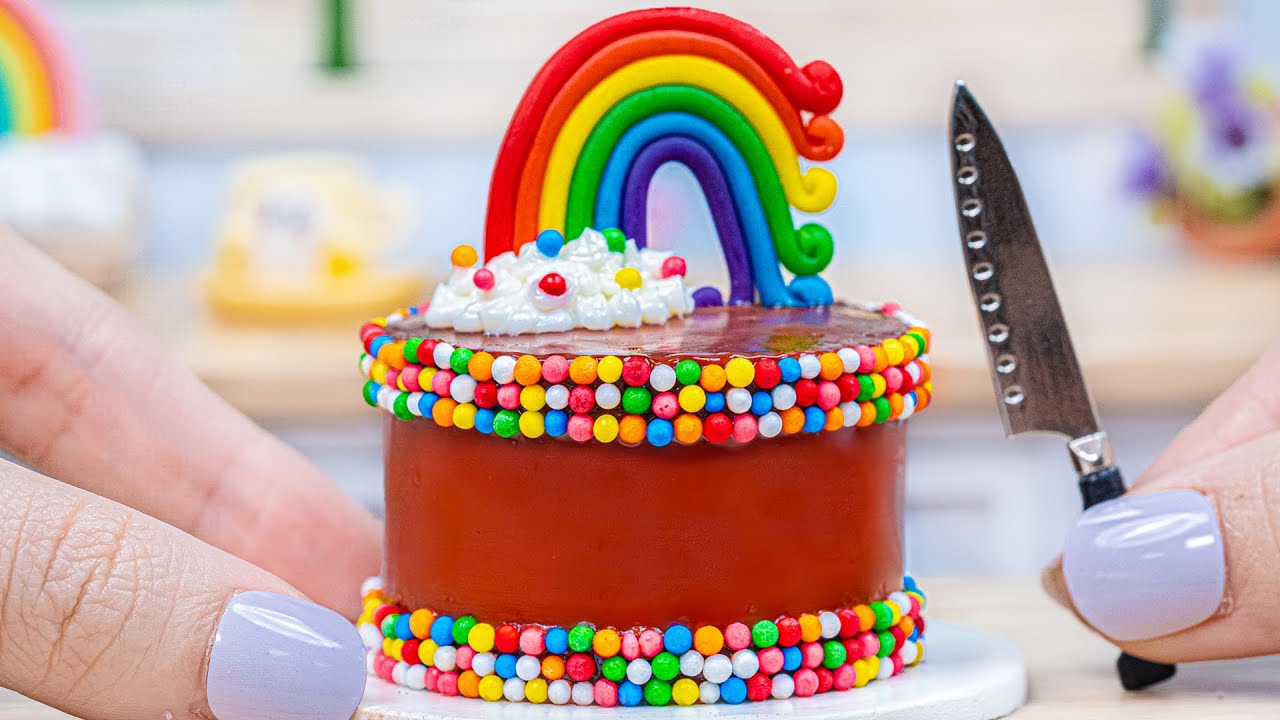 Miniature Rainbow Chocolate Cake Decorating | Awesome Tiny Rainbow Chocolate Cakes By Yummy Bakery