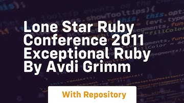 Lone star ruby conference 2011 exceptional ruby by avdi grimm