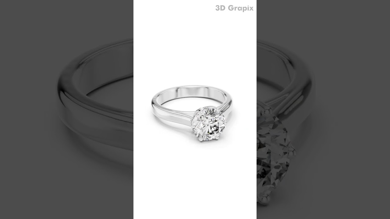 Jewellery CAD Design Rendering Ring - 072 | Gold | 360° Realistic View 