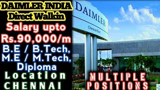 DAIMLER INDIA DIRECT WALKIN INTERVIEW IN CHENNAI|PERMANENT JOB|MULTIPLE POSITIONS @madrasmystery6624