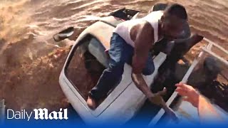 Amazing helicopter rescue: Brothers save man from crocodile-infested river