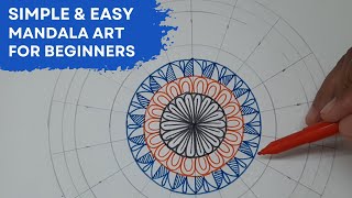 Mandala art for beginners | Simple mandala design | Step by step | #1 | 2021 | ATM Creations