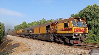 LORAM LMIX #3417 Rail Grinder Train/LMIX DUO #605 & Water Truck caught Mt Airy GA Track #1