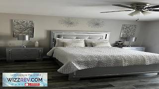 Gray Wood Bedroom Set with Bed Frame and 2 Nightstands for Adults