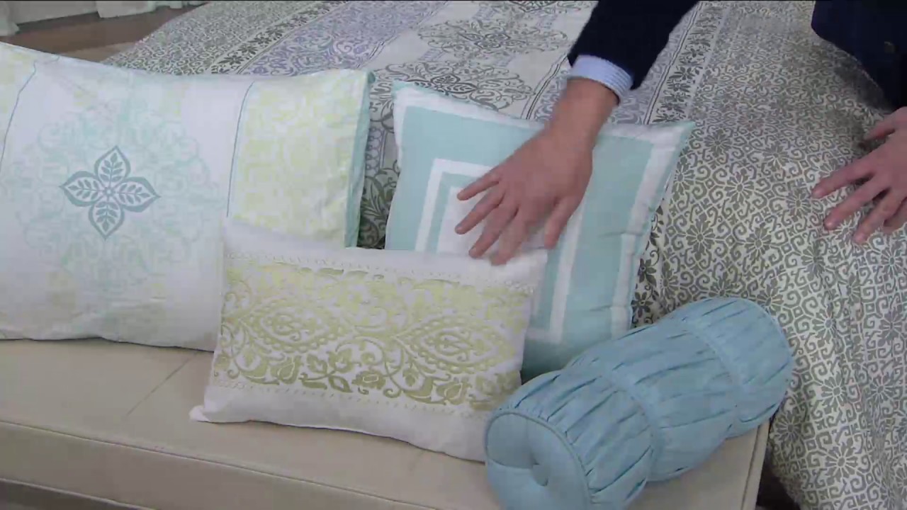 Home Reflections Medallion Comforter Set w Shams & Pillows on QVC YouTube