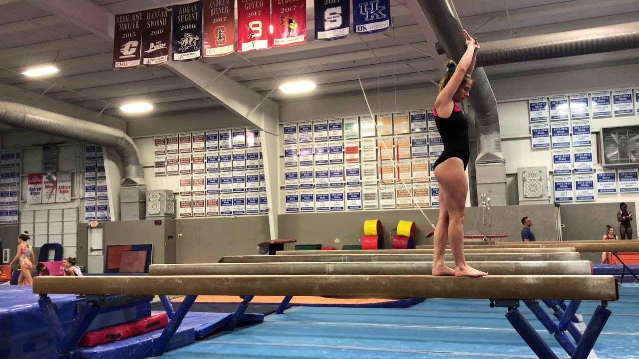 Handspring Layout Two Feet On Beam-Taylor Gunter GTC - YouTube