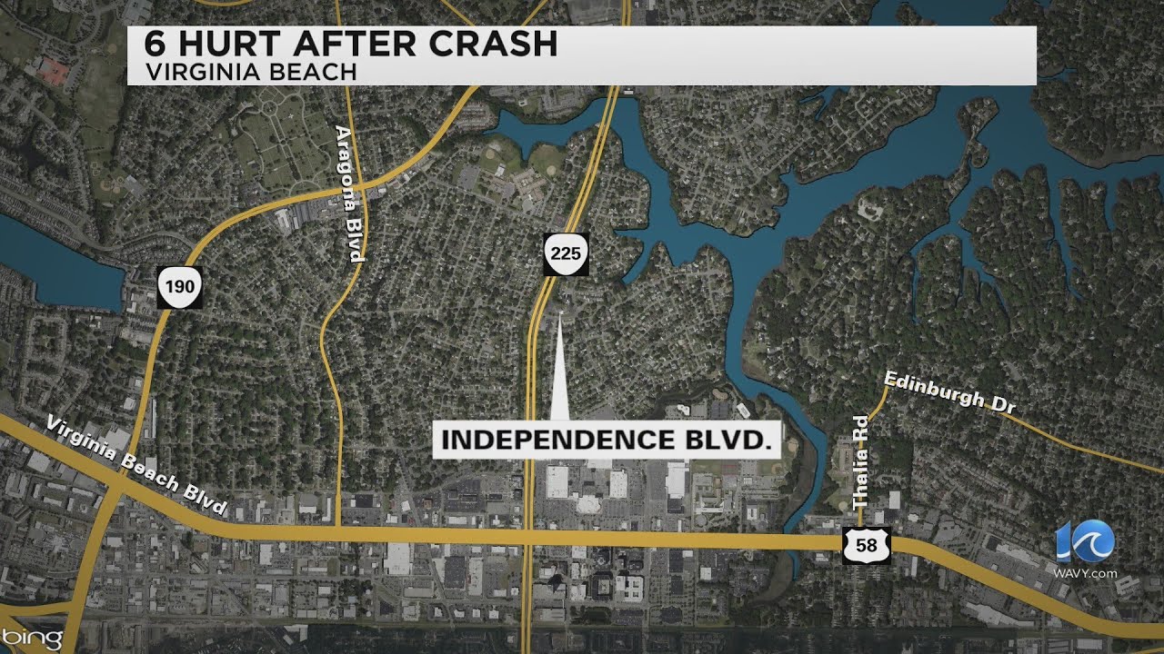 6 injured after crash on Independence Boulevard in Virginia Beach